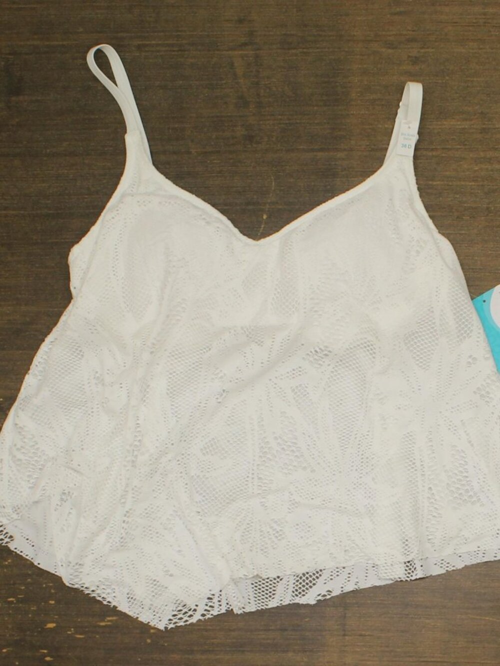 Coco Reef White Coco Reef Bra Sized Underwire Tankini Top Swim Wild Sz D